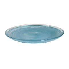 HK1105-2 - Lemon Tree 6" Blue Handmade Glass Snack Plate Set (2 PC) | 16x16x2 cm | Alabaster Glossy Finish