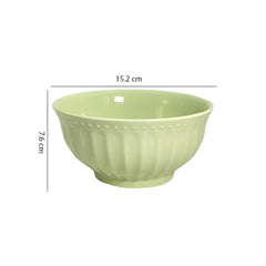 Lemon Tree Green 6-Inch Ceramic Serving Bowl Set – Elegant & Durable Dinnerware (Set of 2)