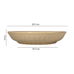 Lemon Tree Beige 8-Inch Large Deep Dish – Premium Ceramic Serving Plate for Pasta, Salad & Snacks