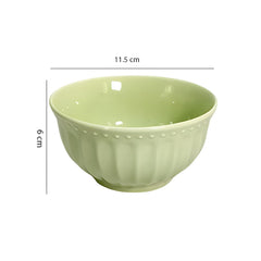 Lemon Tree Green Ceramic 4-Piece Bowl Set – Stylish Serveware for Snacks, Soups & Desserts