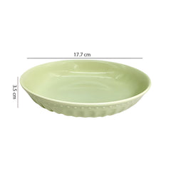 Lemon Tree Green 7-Inch Deep Dish Set – Stylish 2-Piece Ceramic Plates for Pasta, Salads & Snacks