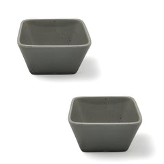 Lemon Tree Grey Ceramic 3-Piece Snack Serving Set – Stylish Platter & Dip Bowls with Bamboo Tray