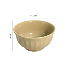 Beige Ceramic 2-Piece Medium Bowl Set – Stylish & Versatile Serveware for Snacks & Desserts