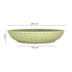 Lemon Tree Green 8-Inch Deep Round Ceramic Plate – Stylish Serveware for Pasta, Salads & Snacks