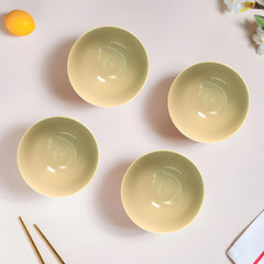 Beige Ceramic 4-Piece Bowl Set – Elegant & Versatile Serveware for Snacks & Desserts