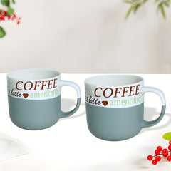 Lemon Tree Light Blue 2-Piece Porcelain Coffee Mug Set – Elegant Matte Glazed Ceramic Cups