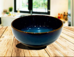 Lemon Tree Dark Blue Ceramic Bowl (700ml) | Premium Stoneware Serving Bowl for Snacks & Soups
