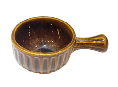 Lemon Tree Light Brown Ceramic Bowl with Handle | 600ml Deep Stoneware Bowl for Soup, Snacks & Salads | Microwave & Dishwasher Safe