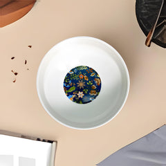 Navy Floral Porcelain Snack Bowls - Set of Two