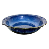 Lemon Tree Blue Wave-Shaped Stoneware Bowl (1000ml) | Stylish & Durable Serving Bowl for Snacks & Starters