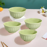 Lemon Tree Green Ceramic 4-Piece Bowl Set – Stylish Serveware for Snacks, Soups & Desserts