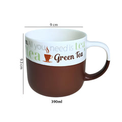 Lemon Tree Dark Brown 2-Piece Porcelain Mug Set – Elegant Matte Glaze Tea Cups