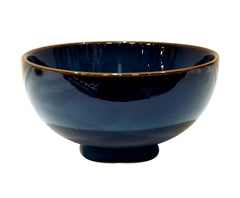 Lemon Tree Dark Blue Ceramic Bowl (700ml) | Premium Stoneware Serving Bowl for Snacks & Soups