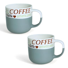 Lemon Tree Light Blue 2-Piece Porcelain Coffee Mug Set – Elegant Matte Glazed Ceramic Cups