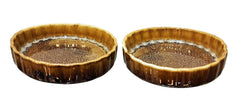 Lemon Tree Round Brown Ceramic Stoneware Serving Dish Set – 2 Pcs | 12 cm Diameter | Microwave, Oven & Dishwasher Safe