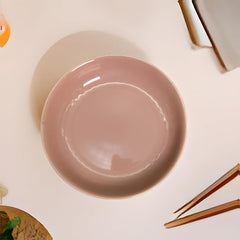 Lemon Tree Pink 7-Inch Deep Dish – Elegant Ceramic Plate for Pasta, Salads & Snacks