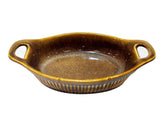 Lemon Tree Brown Oval Stoneware Serving Dish | 600ml Ceramic Bowl with Handle | Microwave & Dishwasher Safe