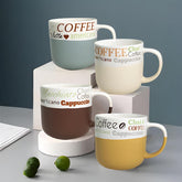 Lemon Tree 4-Piece 390ml Ceramic Coffee Mug Set | Premium Porcelain with Matte Glazing | Assorted Colors & Motivational Quotes | Microwave & Dishwasher Safe