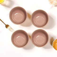Pink Ceramic 4-Piece Small Bowl Set – Stylish & Versatile Serving Bowls for Dips & Snacks