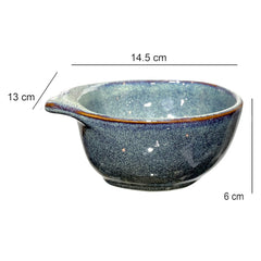 Lemon Tree Modern Green Ceramic Serving Bowls (400ml, Set of 2) | Elegant Stoneware for Snacks, Soup & Salads