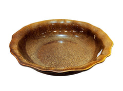 Lemon Tree Brown Wave-Shaped Stoneware Bowl (1000ml) | Elegant & Durable Ceramic Serving Bowl