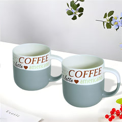Lemon Tree Light Blue 2-Piece Porcelain Coffee Mug Set – Elegant Matte Glazed Ceramic Cups