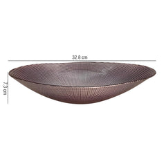 Lemon Tree Purple Pink Glass Deep Oval Platter | Elegant Decorative Serving Dish