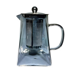 950ml Smoke Black Borosilicate Glass Teapot – Heat-Resistant Tea Maker with Handle & Stainless Steel Infuser