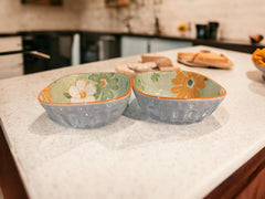 Lemon Tree Green Ceramic Serving Bowls – Set of 2 | Safe & Stylish Tableware