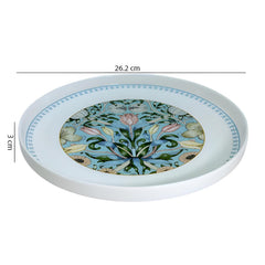 Turquoise Floral Fine Porcelain Dinner Plate - 10.5 Inch