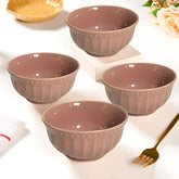 Pink Ceramic 4-Piece Small Bowl Set – Stylish & Versatile Serving Bowls for Dips & Snacks