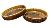 Lemon Tree Round Brown Ceramic Stoneware Serving Dish Set – 2 Pcs | 12 cm Diameter | Microwave, Oven & Dishwasher Safe
