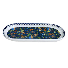 Lemon Tree HJ1007 Ceramic Fine Porcelain 9-Inch Oval Platter – Elegant Serving Tray for Snacks, Appetizers & Desserts  with High-Quality Decal Prints