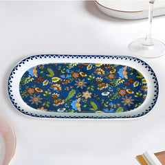 Lemon Tree HJ1007 Ceramic Fine Porcelain 9-Inch Oval Platter – Elegant Serving Tray for Snacks, Appetizers & Desserts  with High-Quality Decal Prints