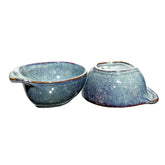 Lemon Tree Modern Green Ceramic Serving Bowls (400ml, Set of 2) | Elegant Stoneware for Snacks, Soup & Salads