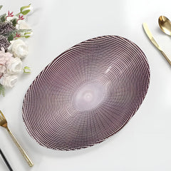Lemon Tree Purple Pink Glass Deep Oval Platter | Elegant Decorative Serving Dish