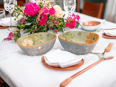 Lemon Tree Green Ceramic Serving Bowls – Set of 2 | Safe & Stylish Tableware