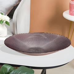 Lemon Tree Purple Pink Glass Deep Oval Platter | Elegant Decorative Serving Dish