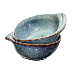 Lemon Tree Modern Green Ceramic Serving Bowls (400ml, Set of 2) | Elegant Stoneware for Snacks, Soup & Salads