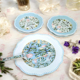 Lemon Tree HJ 1001 Ceramic Fine Porcelain 8-Piece Snack & Cake Serving Set – Elegant Design with High-Quality Decal Prints