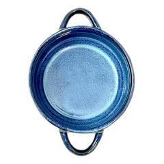 Lemon Tree Blue Ceramic Serving Bowl with Handles | 500ml Stoneware Bowl for Snacks & Starters | Oven, Microwave & Dishwasher Safe