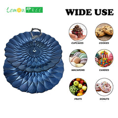 Lemon Tree Elegant 2-Tier Glass Serving Stand | Stylish Dessert & Snack Display Platter