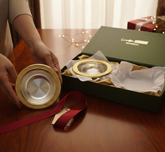 LEMON TREE 2pc German Silver Plated Metal 6" (360ml) Round Bowl Set - Gold & Silver Matt Finish | Perfect for Gifts