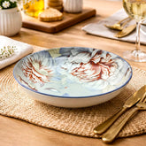 LEMON TREE Single Premium Ceramic 20cm Deep Round Serving Plate - Vibrant Floral Prints