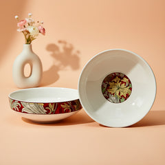 Lemon Tree HJ1008 Ceramic Fine Porcelain Set of 2 Snack Serving Bowls – 5.5 Inch Elegant Bowls with High-Quality Decal Prints
