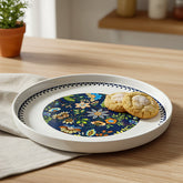 Crimson & Gold Floral Fine Porcelain Dinner Plate with Decorative Border - 10.5 Inch