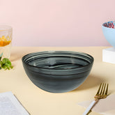 HK1116 - Lemon Tree Handmade 6" Round Glass Snack/Serving Bowl with Black Alabaster Finish – Elegant & Versatile Dining Essential