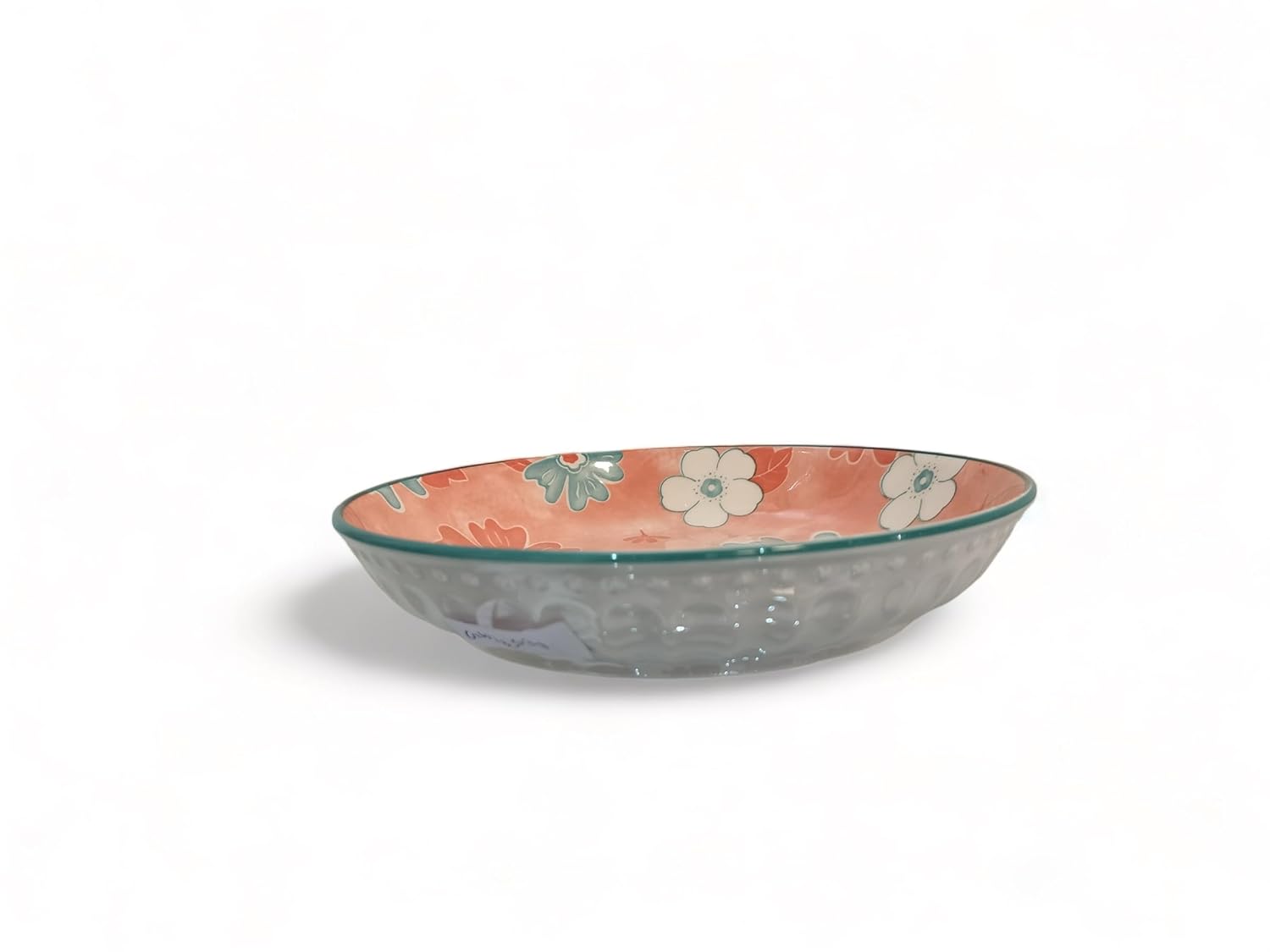 Lemon Tree Pink Ceramic Deep Pasta Plate – 20cm Floral Print Dish for Pasta, Salads & Soups | Stylish & Dishwasher Safe