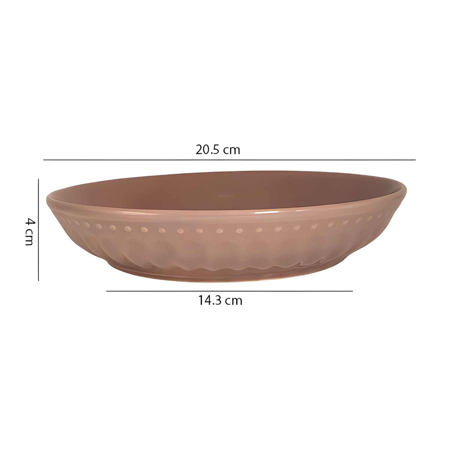 Lemon Tree Pink 8-Inch Deep Round Ceramic Plate – Elegant Serveware for Pasta, Salads & Snacks