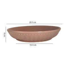 Lemon Tree Pink 8-Inch Deep Round Ceramic Plate – Elegant Serveware for Pasta, Salads & Snacks